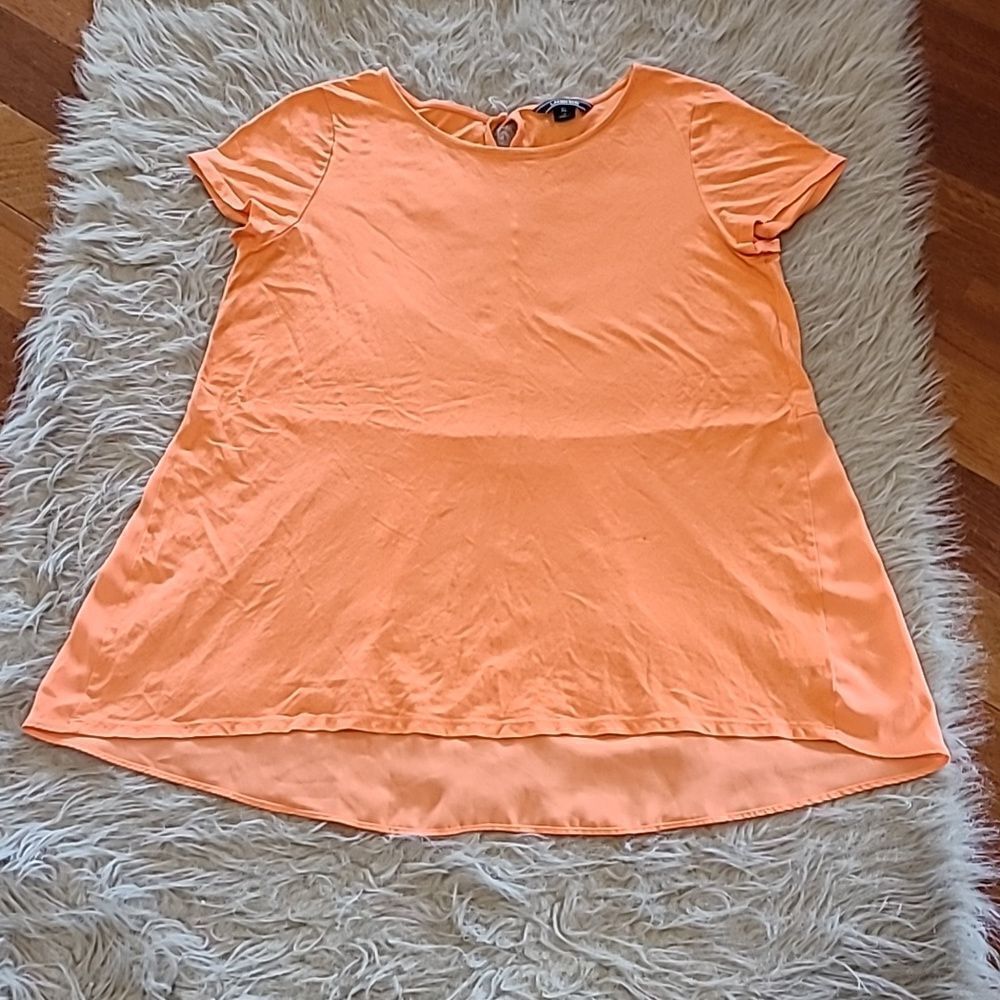 Lands end bright orange soft‎ cotton stretch tshirt with flowy back size large
